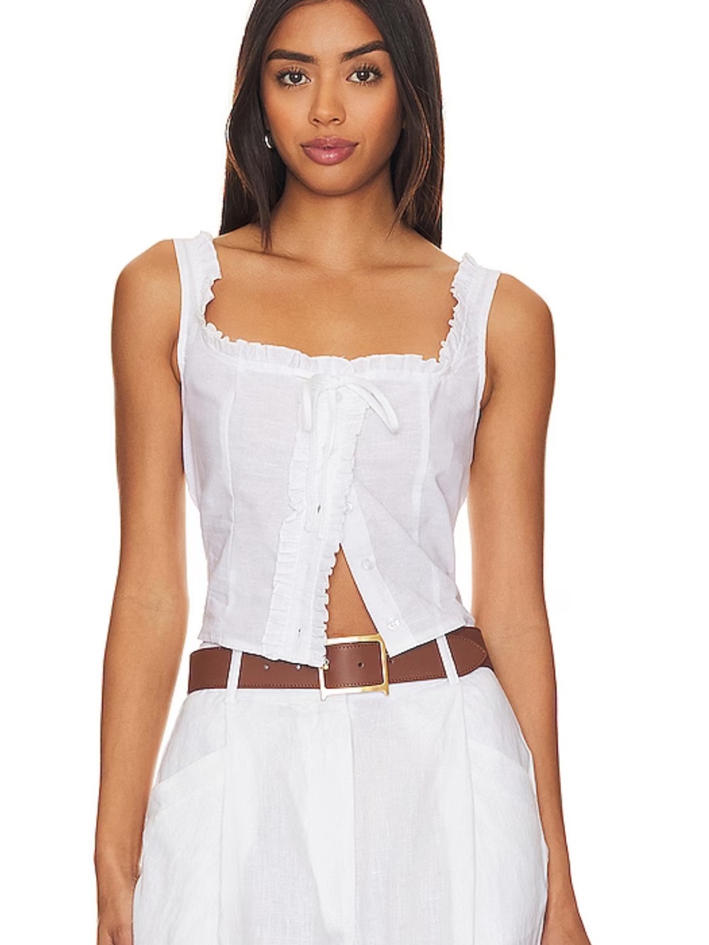 SNDYS Cottage Top in White Size XS Dainty Button Front Tank Pinterest Board Euro